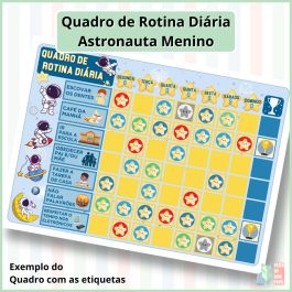 Quadro de Rotina Diária - Astronauta Menino