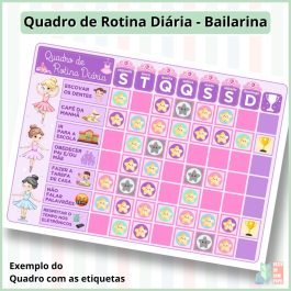 Quadro de Rotina Diária - Bailarina