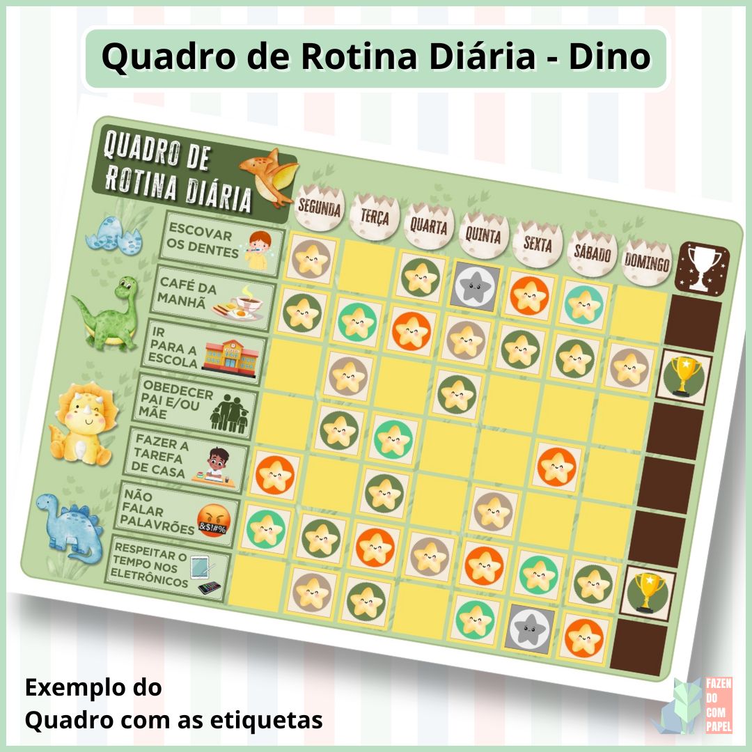 Quadro da Rotina Diária - Dino
