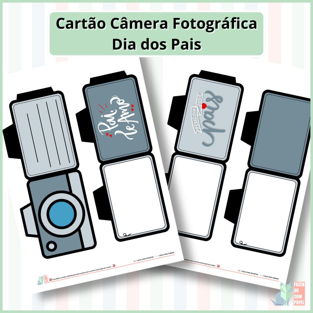 Cartão Câmera Fotográfica Dia dos Pais